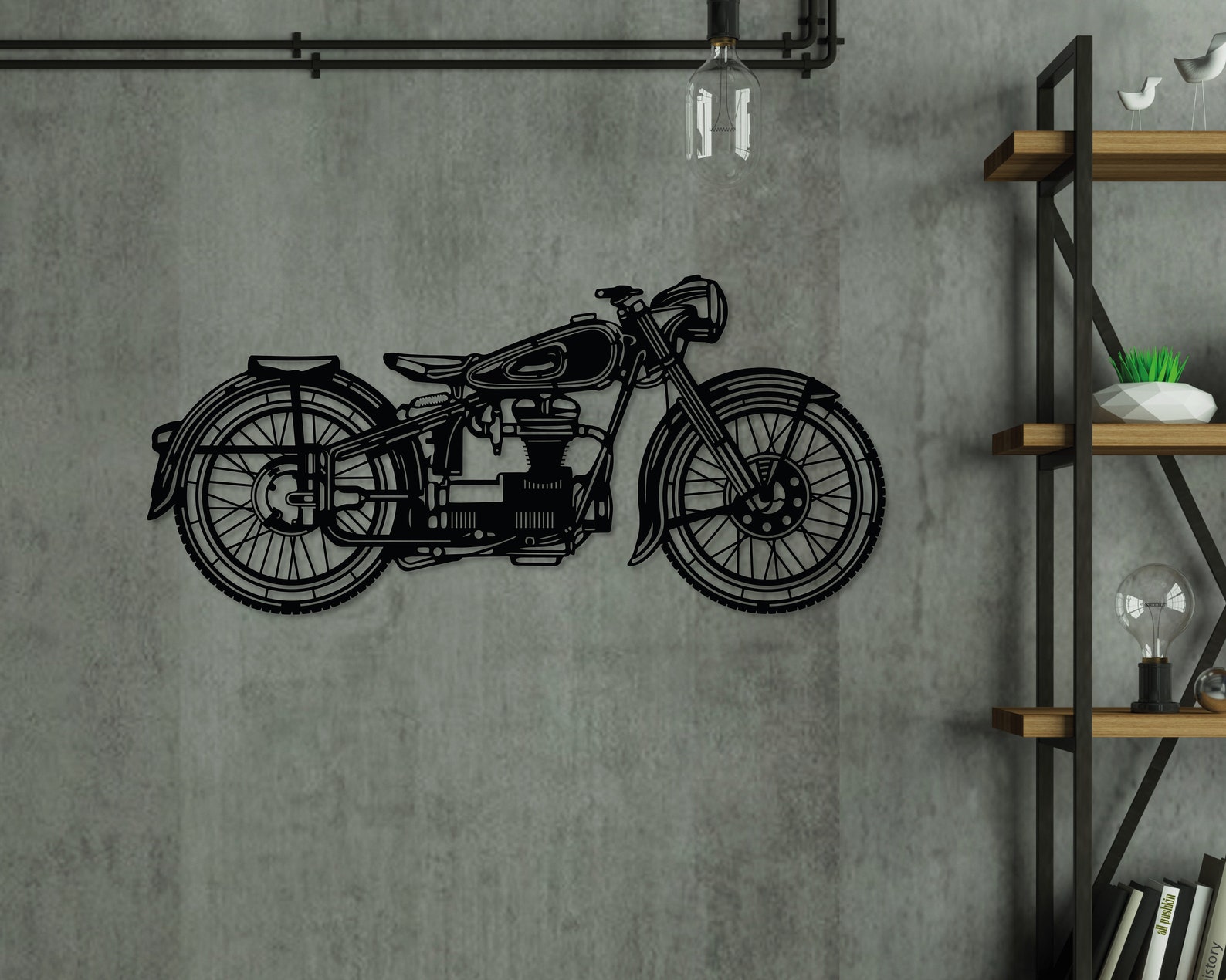 Metal Motorcycle Wall Art Motorbike Wall Decor Man Cave Etsy