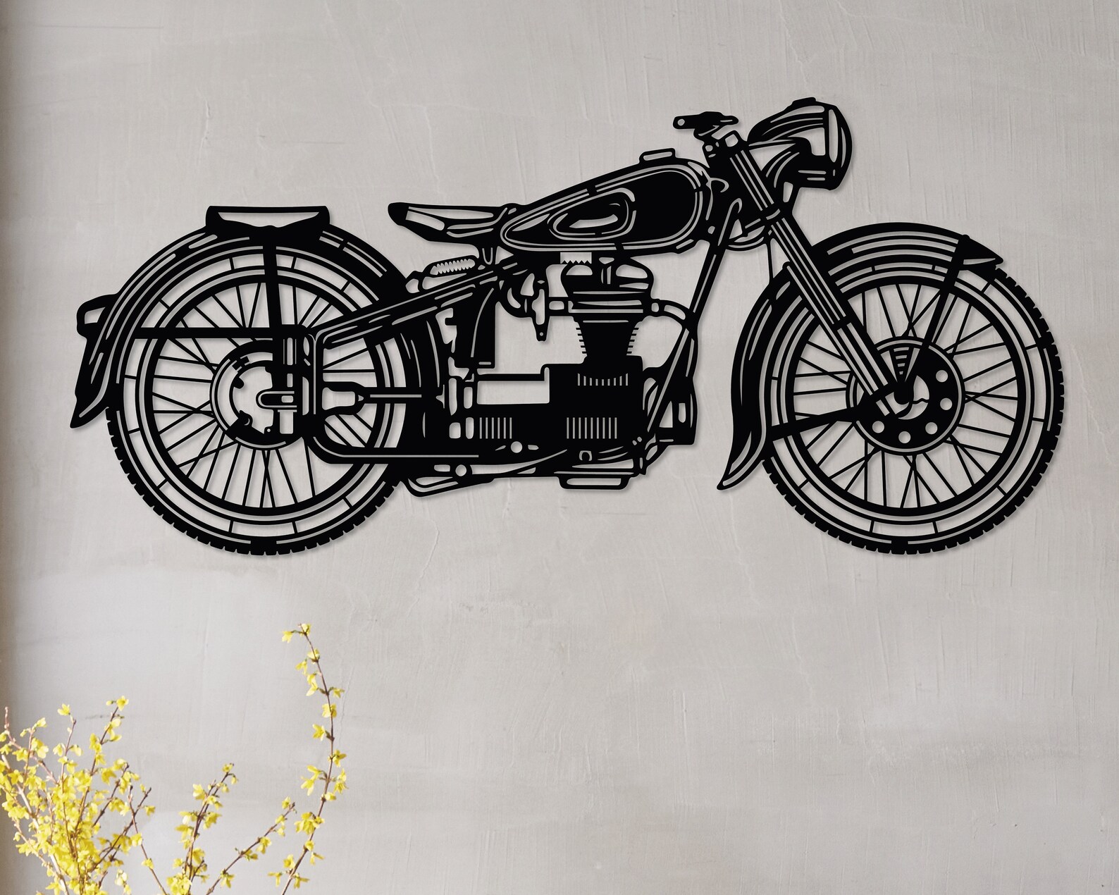 Metal Motorcycle Wall Art Motorbike Wall Decor Man Cave Etsy