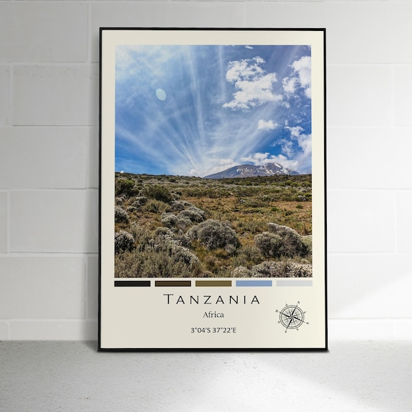 Tanzania Digital Oil Paint Print | Tanzania Poster | Tanzania Wall Art | Tanzania Photo | Tanzania Wall Décor | Africa Print