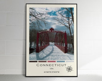 Connecticut Digital Oil Paint Print | Connecticut Poster | Connecticut Wall Art | Connecticut Photo | Connecticut Wall Décor | USA Print