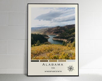 Alabama Digital Oil Paint Print | Alabama Poster | Alabama Wall Art | Alabama Photo | Alabama Wall Décor | USA Print