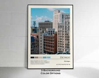 Detroit Digital Oil Paint Print | Detroit Poster | Detroit Wall Art | Detroit Photo | Detroit Wall Décor | USA Print | Michigan Print