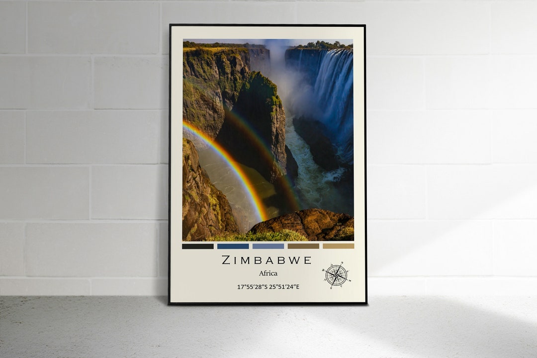 Zimbabwe Digital Oil Paint Print Zimbabwe Poster Zimbabwe Etsy