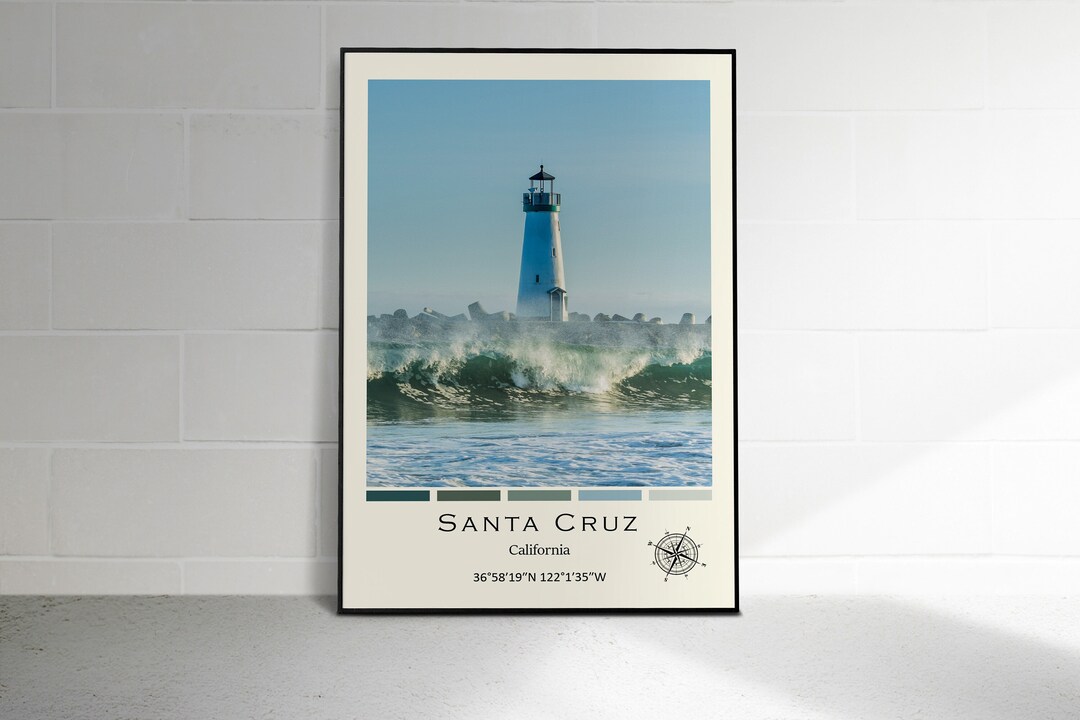 Santa Cruz Print Santa Cruz Poster Santa Cruz Wall Art Santa Cruz Photo