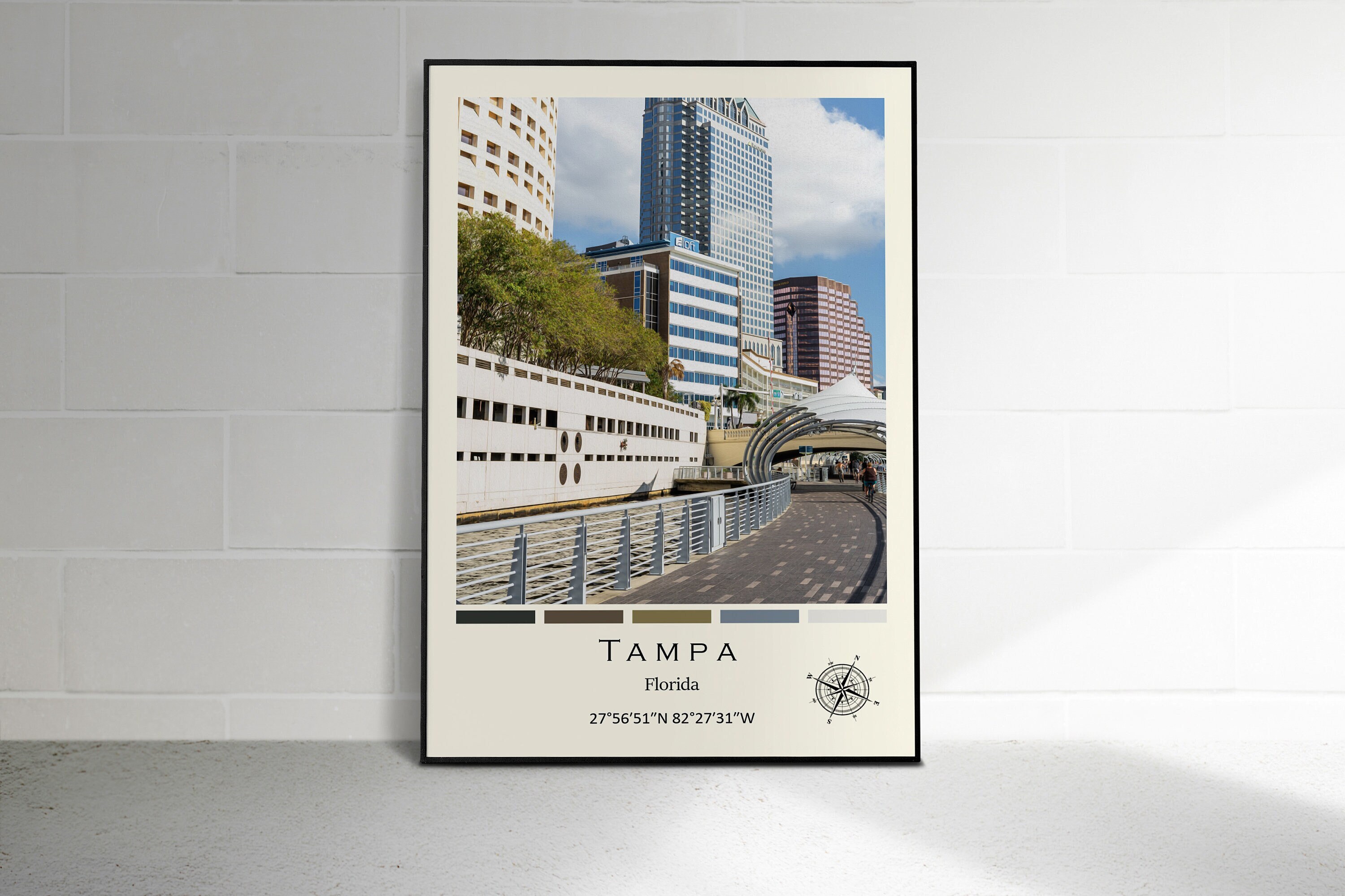 Tampa Digital Oil Paint Print Tampa Poster Tampa Wall Art Tampa Photo