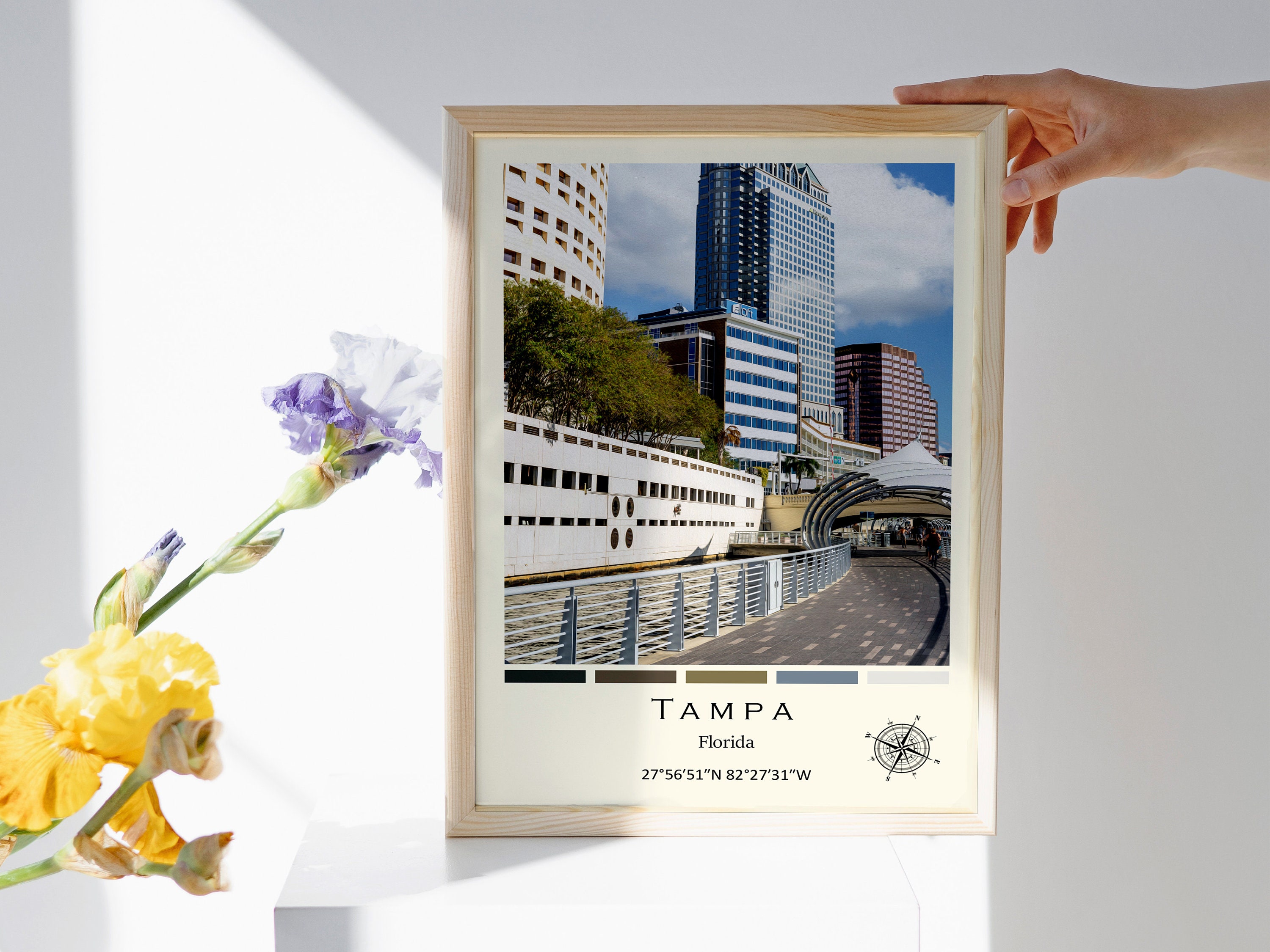 Tampa Digital Oil Paint Print Tampa Poster Tampa Wall Art Tampa Photo