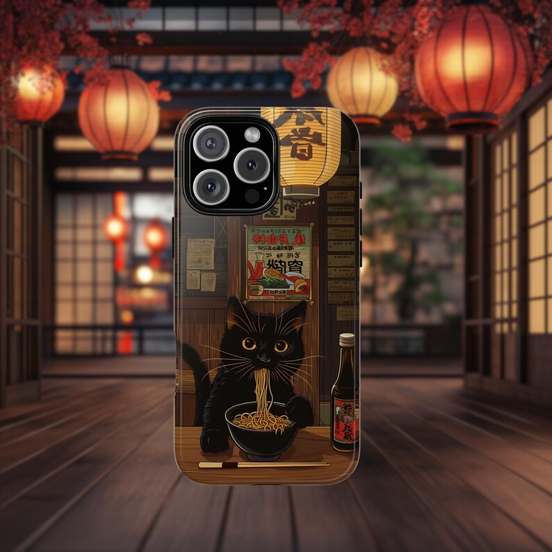 Kawaii Ramen Cat Cute Noodle Kitty Design Anime Pet Lovers Phone Case ...