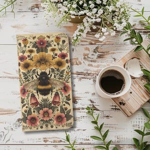 Vintage Bee and Floral Retro Botanical Design Wallet Flip Card holder Phone Case iPhone 13 12 Mini Pro Max Samsung Galaxy S22 S21 Plus Ultra image 7