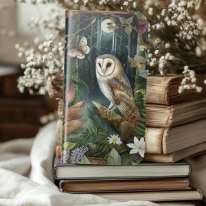 Verzauberte Wald Fuchs und Eule Midnight Garden Brieftasche Flip Kartenhalter Handytasche Iphone 13 12 Mini Pro Max Samsung Galaxy S22 S21 Plus Ultra