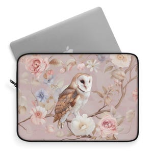 Floral Owl Laptop Sleeve - Elegant and Protective Laptop Case, personal gift, MacBook Case for MacBook Air 15 13, Collage Case Cover, Tablet