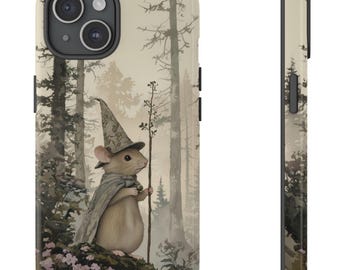 Enchanted Forest Mouse Wizard phone Case for Iphone 16 15 14 13 Pro Max Samsung Galaxy S24 S23 S22 S21 Plus Ultra Wiccan, Mystic, Spell book
