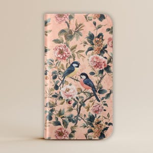 Capa de celular com pássaro floral para iPhone 16, 15 Max, Galaxy S25 S24 Ultra, Plus, Pixel, presente botânico para ela, presente floral para mãe, cores da primavera