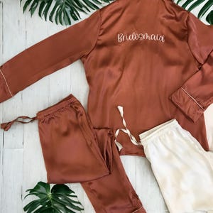 Luxurious Satin Bridesmaid Pajamas Bride Pajamas Family & Matching Pajamas - Perfect for Bridal Parties Holidays Special Occasions