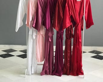 Personalized Satin Bridesmaid Robes: Bachelorette Party Kimonos