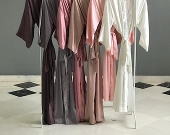 Personalized Satin Bridesmaid Robes: Bachelorette Party Kimonos