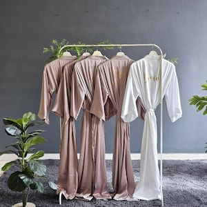 Dark Mauve Satin Bridesmaid Robe: Personalized Bridal Party Gift