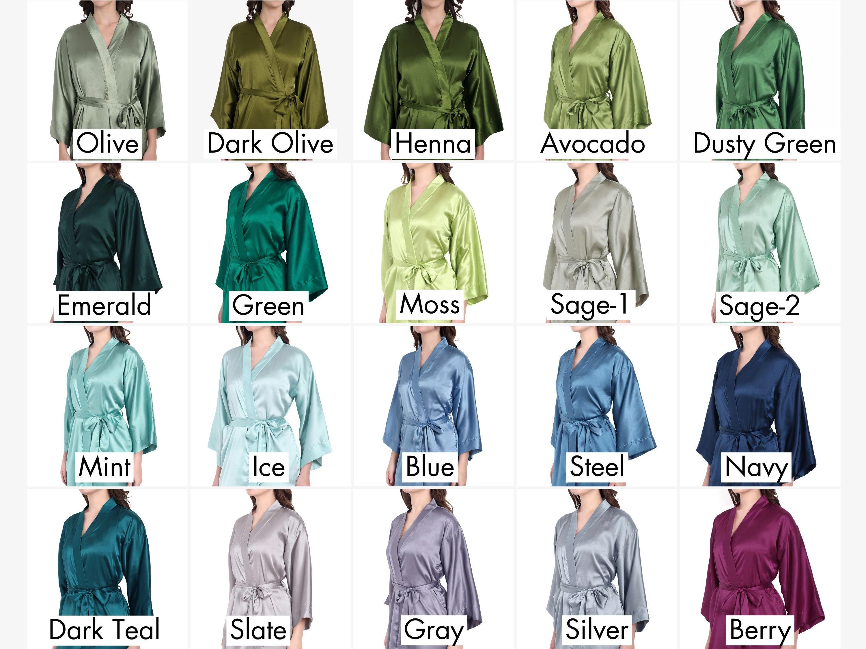 Bridesmaid Robes in Softest Satin in Berry Plum Terracotta Copper ...