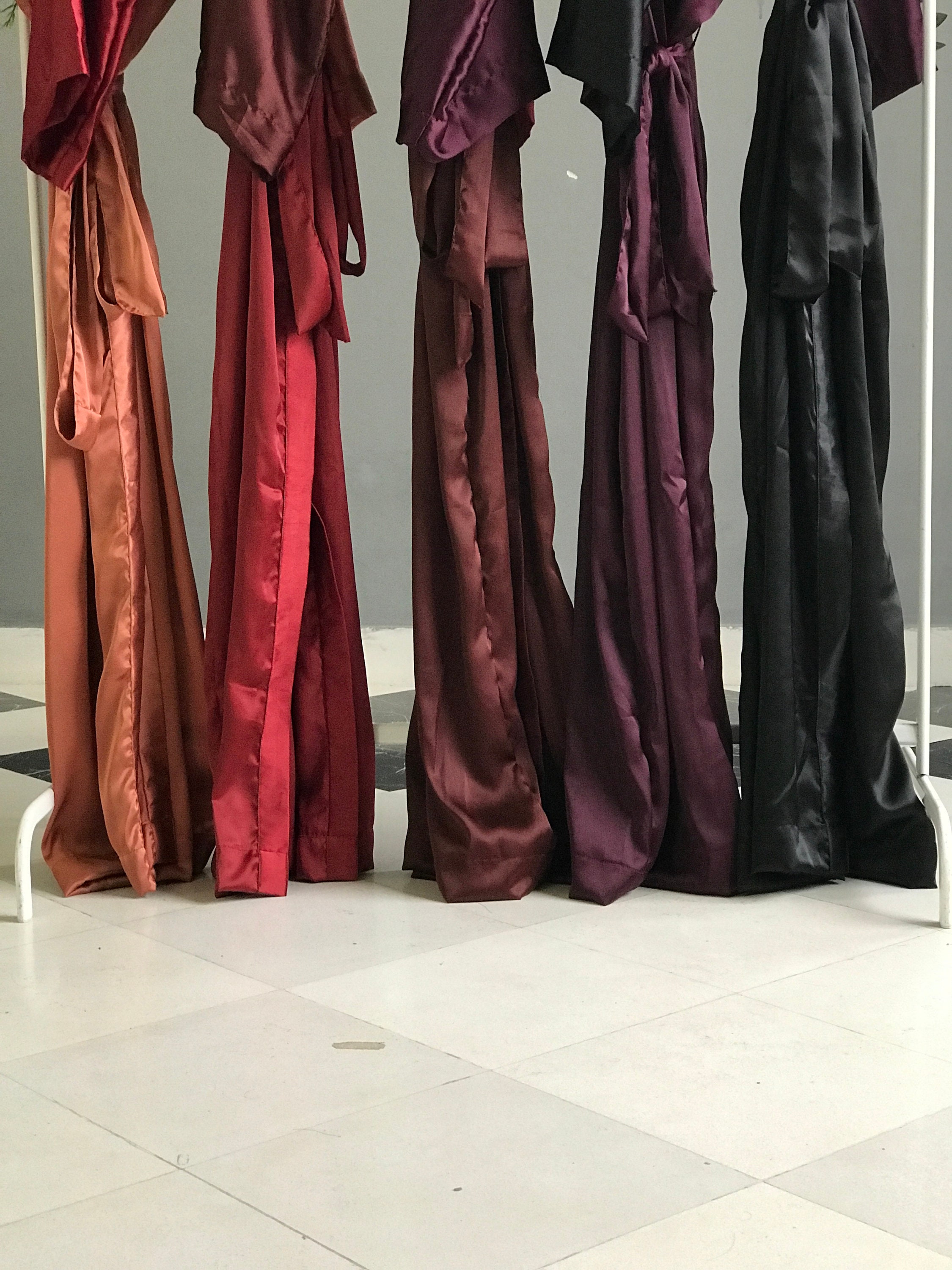 Bridesmaid Robes in Softest Satin in Berry Plum Terracotta Copper ...
