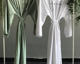 Butter soft rich feel Personalized bridesmaid robes in long ankle/ calf length for the bridal party and bridesmaid proposal gifts Mauve Sage