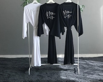 Personalisierte Brautjungfer Robe: Weiche Baumwollmischung, Knöchel-Länge, Brautparty-Geschenk