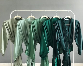 Personalized Satin Bridesmaid Robes: Bridal Party Getting Ready Outfit
