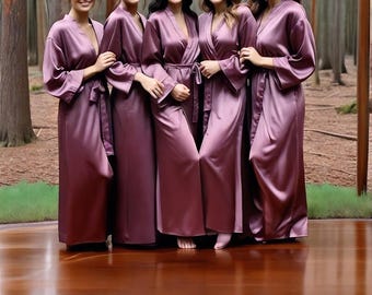 Personalized Satin Kimono Robe: Luxurious Bridesmaid Bridal Party Robes