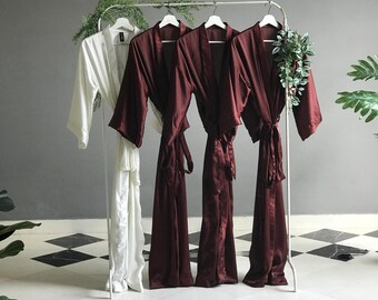 Softest Bridesmaid robes Silky smooth satin Personalized robes Really long length for mothers and the bridal party girls Bridesmaids Gift