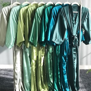 Long Satin Robes for Bridesmaids, Mother of the Bride, Maid of Honor, Personalized Bridesmaid Gifts, Ankle and Calf length customized robes
