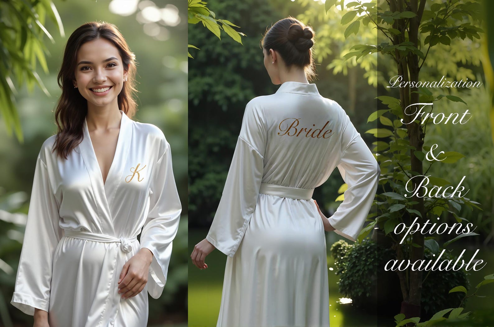 Bridesmaid Robes Long Ankle Calf Length Satin Olive Sage and ...
