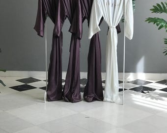 Really long silky Bridesmaid robes wedding dressing gowns Personalized Mother of the Groom/Bride and Bridal party robes & Bachelorette gifts