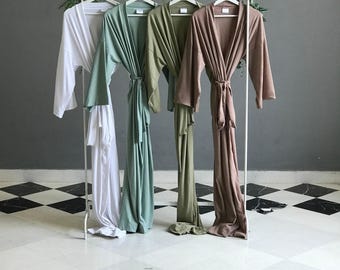 Personalisierte Plüsch Brautjungfer Robe: Langes Baumwolle Brautpartygeschenk
