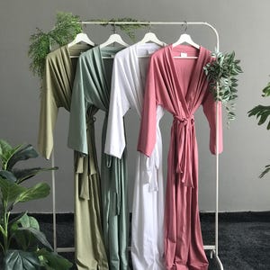 Túnicas largas de dama de honor hasta la pantorrilla, para madre del novio o la novia, túnicas personalizadas para novia y fiesta nupcial, suaves y elásticas.