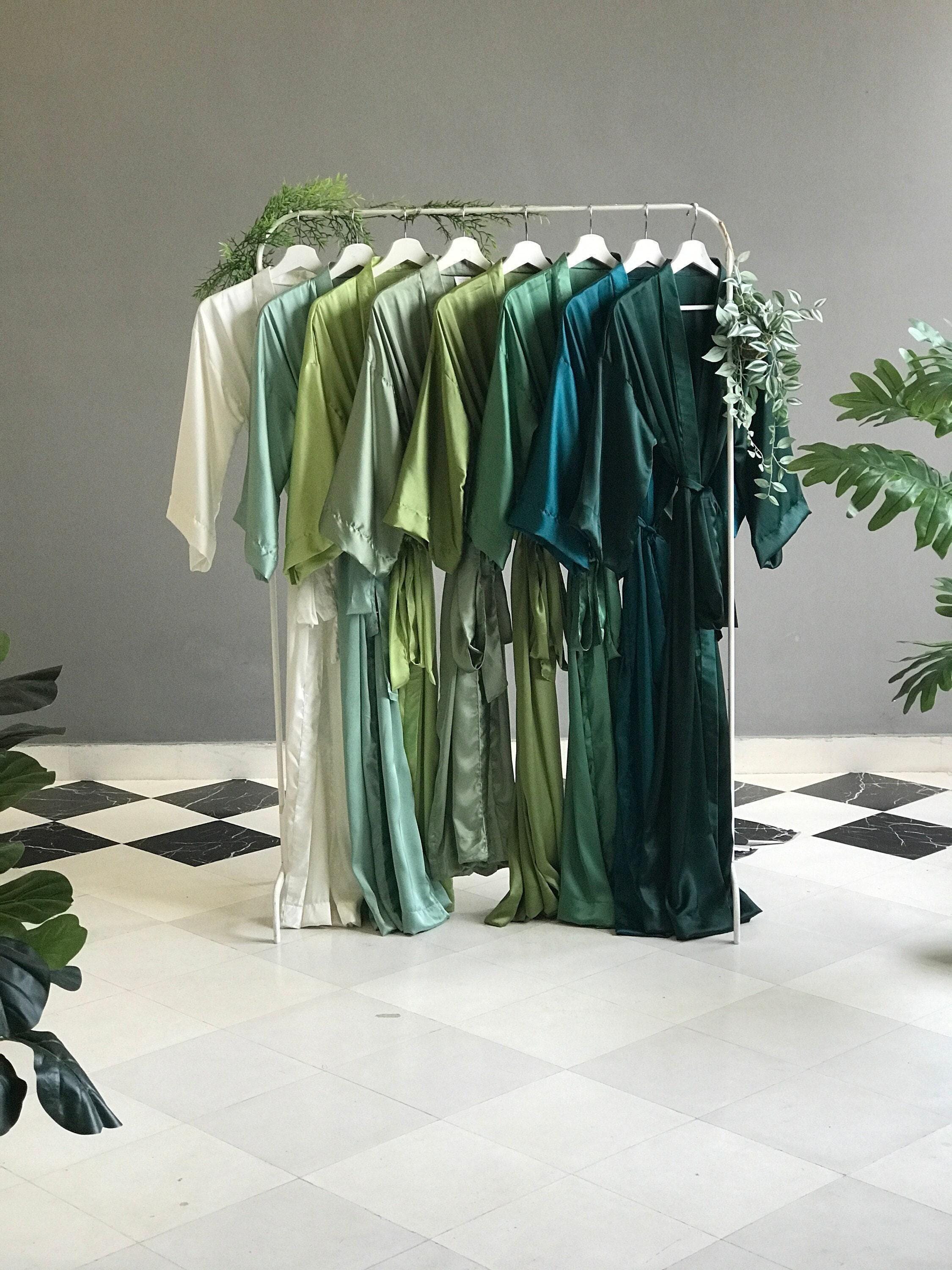 green emerald velvet dress marrysol Mint Bamboo Viscose Robe with Hood main image 0