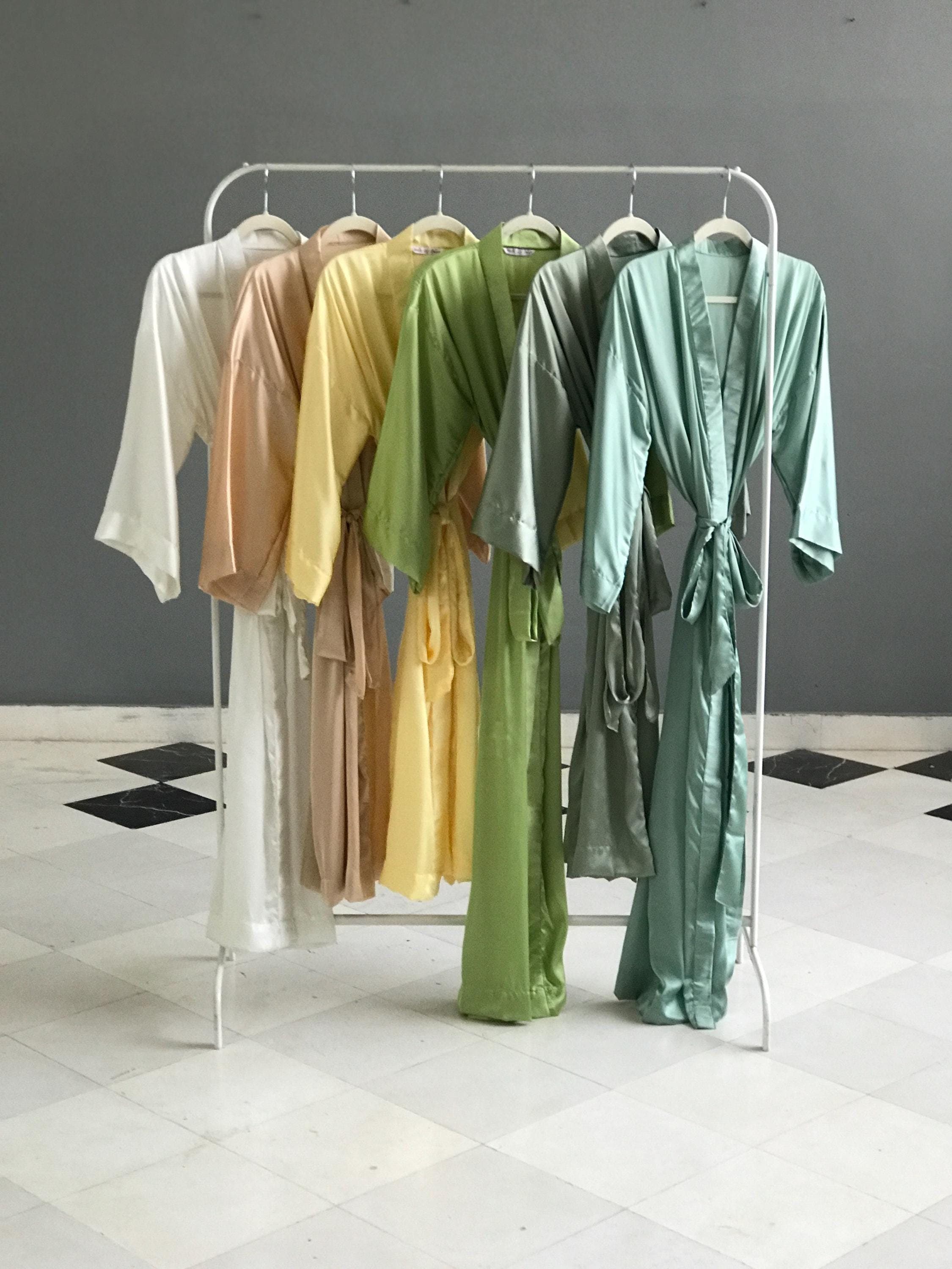 Bridesmaid robes for Bridesmaid proposal personalized gifts. Womens clothing Satin Kimonos. Perfect for Bachelorette Parties & Christmas.