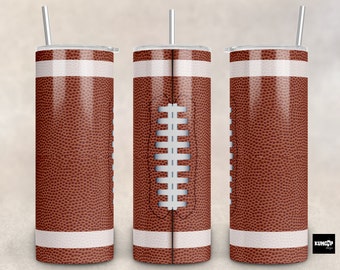 Diseño de vaso con textura de fútbol: vaso delgado de 20 oz (PNG/PDF)
