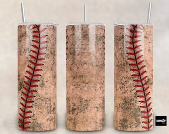 Tumbler da 20 once con motivo Grunge Baseball: PNG senza soluzione di continuità (download digitale)