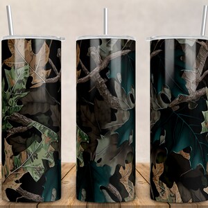 Camo Tumbler Wrap: Camouflage 20oz Skinny Tumbler Design (PNG, PDF)