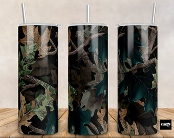 Camo Tumbler Wrap: Camouflage 20 Unzen Skinny Tumbler Design (PNG, PDF)