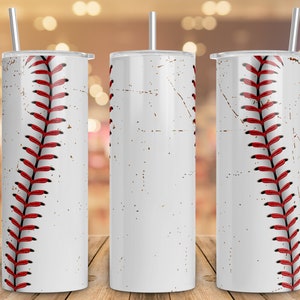 Dirty Baseball Sublimation Tumbler Designs Baseball, 20oz Skinny Tumbler Wraps Templates - 20oz Skinny Tumbler