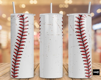 Design per tumbler a sublimazione Dirty Baseball: tumbler sottili da 20 once (download digitale)