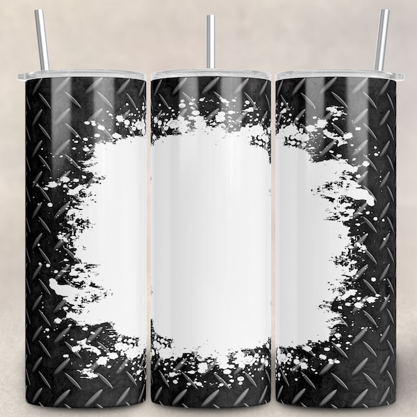 Black Diamond Plate, Male Tumbler Background Add Your Own Text for Straight/Tapered Tumbler PNG Sublimation Design- 20oz Skinny Tumbler