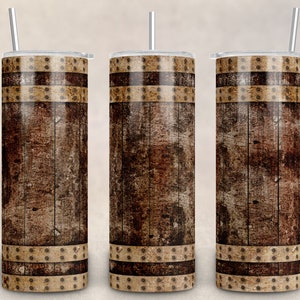 Rustic Wood Barrel 20oz Tumbler Wrap (Digital Download)