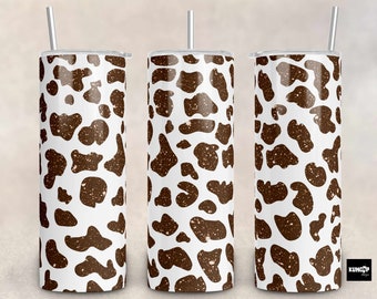 Cow Print Tumbler Sublimation Design: 20oz Skinny Tumbler (PNG Digital Download)