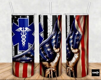 Caduceus Tumbler Sublimation Design: Medical Doctor PNG (20oz Skinny)