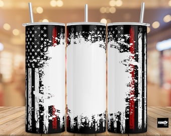 Diseño de sublimación PNG de vaso de bombero: vaso delgado de 20 oz (descarga digital)