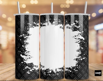 Black Diamond Plate, Male Tumbler Background Add Your Own Text for Straight/Tapered Tumbler PNG Sublimation Design- 20oz Skinny Tumbler