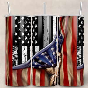 Correctional Officer USA Flag Tumbler Sublimation Design (PNG)