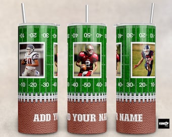American Football Add Your Photo Tumbler - 20oz Skinny Tumbler