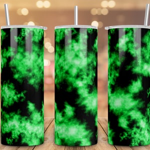 Green Smokey Tumbler Design: Straight/Tapered PNG Sublimation (Digital Download)