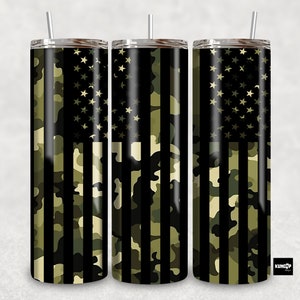American Army USA Green Camo Flag Skinny Tumbler 20oz Digital Desings Download